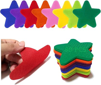 80PCS Star Carpet Markers Floor Spot Markers, Sitting Carpet Dots Magic Carpet Position Spots Circles Dots for Yoga Stations, Office, Party Decor