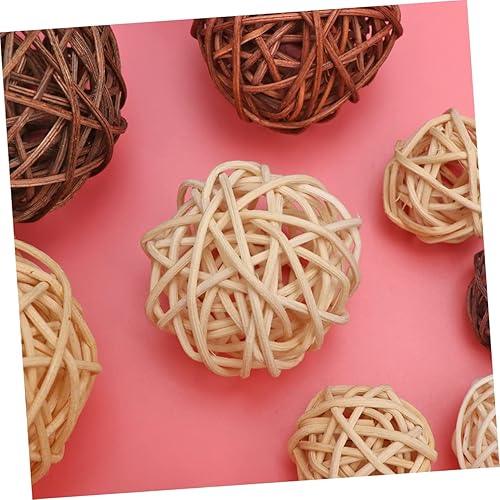 Miniatura 5 de LIFKOME 21 bolas de mimbre de ratán para decoración de vid, jarrón de ratán, bolas de ratán para manualidades, bolas colgantes de árbol, accesorios