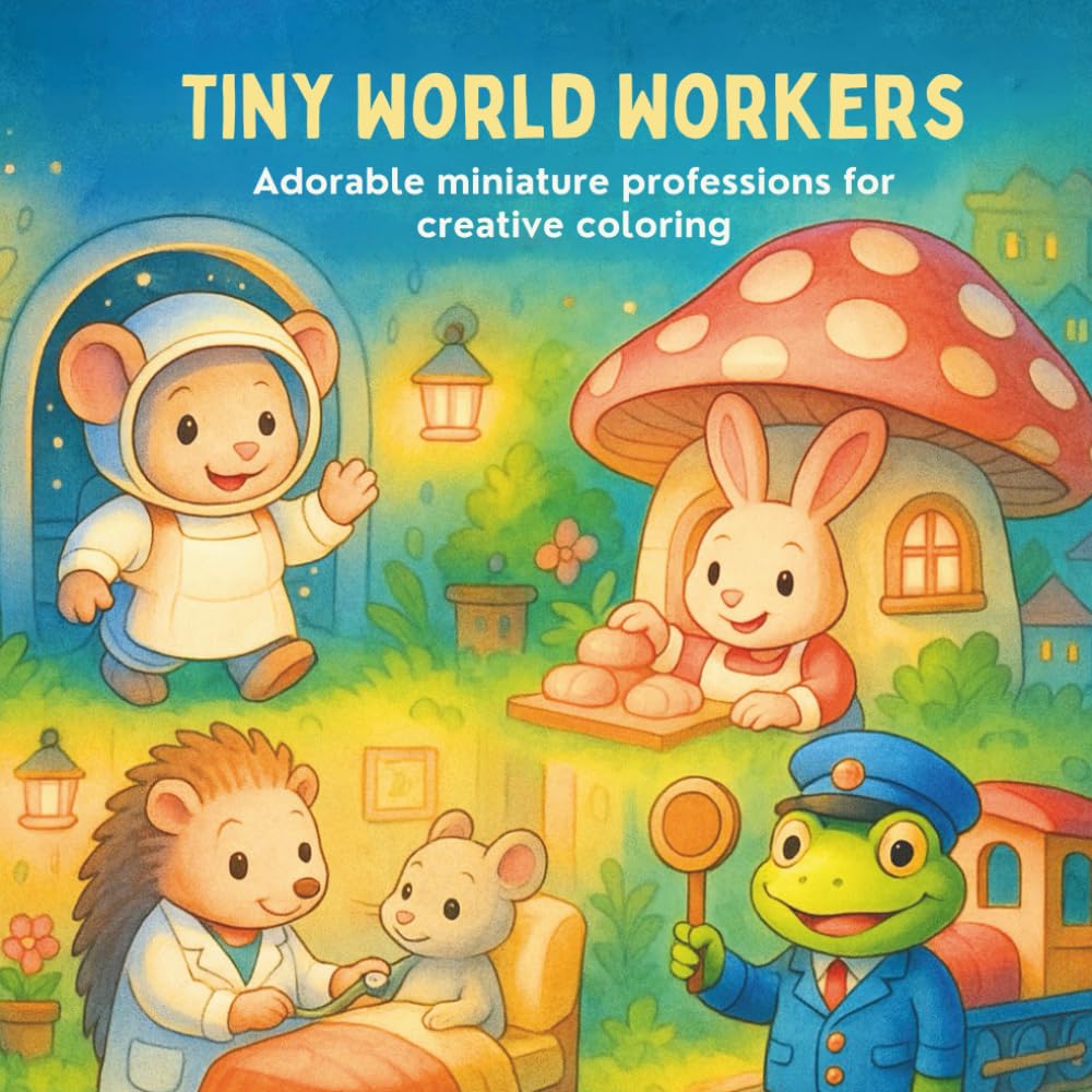 Tiny World Workers: Adorable miniature professions for creative coloring | 50+ coloring pages|