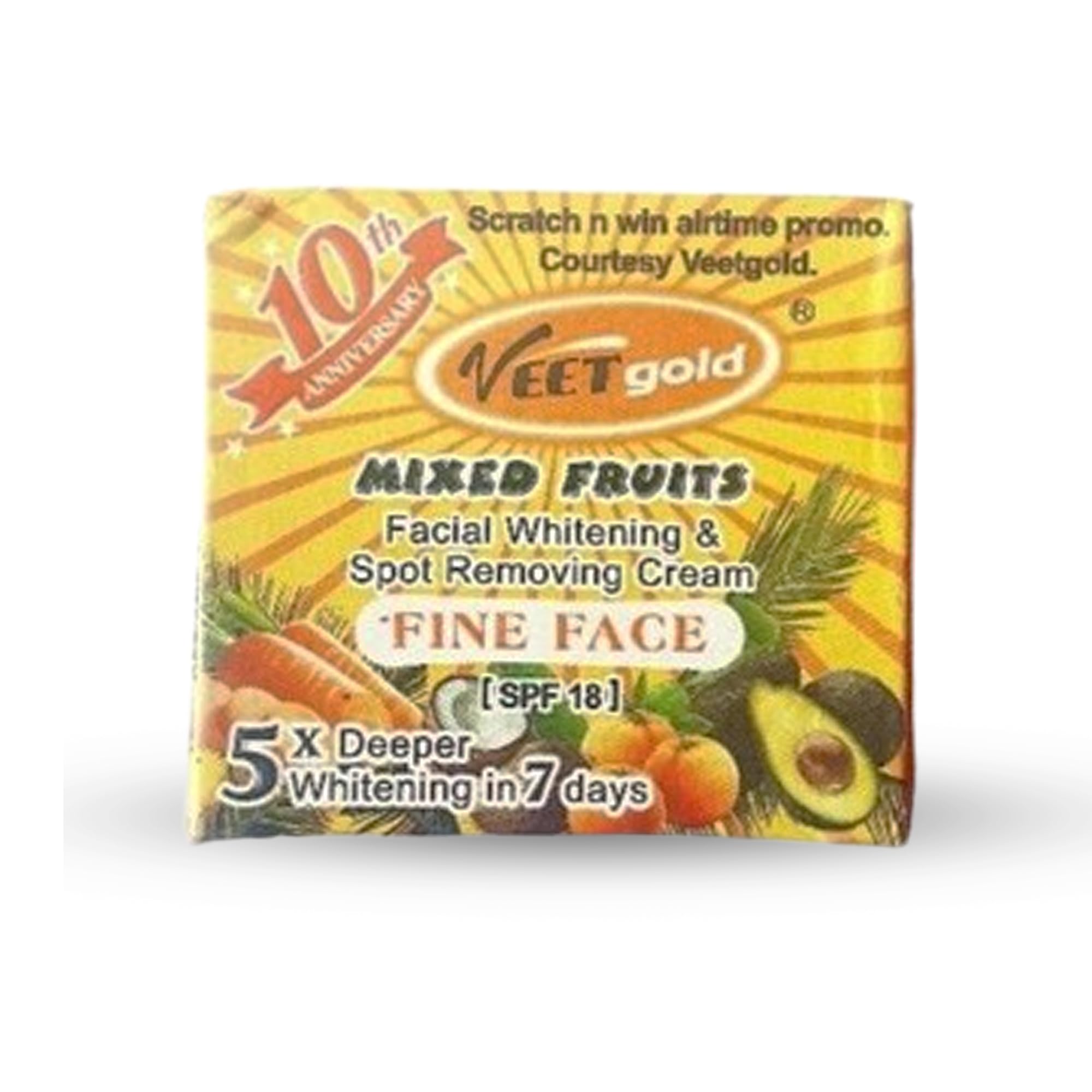 Veetgold Mixed Fruit Face Cream - Veetgold Whitening & Spot Removal, Brightens & Evens Skin Tone, Smooth & Radiant Skin