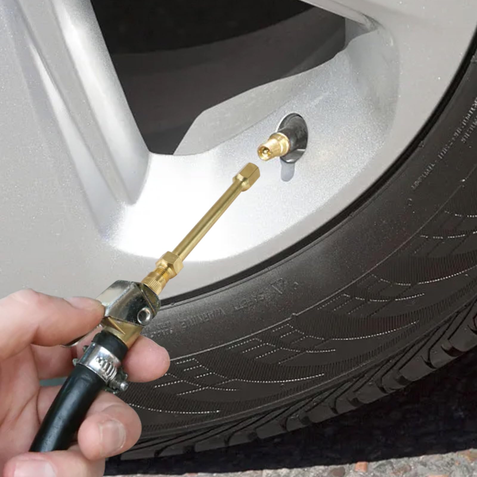 Asta Di Prolunga Per Valvola Pneumatici KEWAYO 200mm - Estensione Stelo In Ottone Per Bici, Auto E Moto - Foto 2