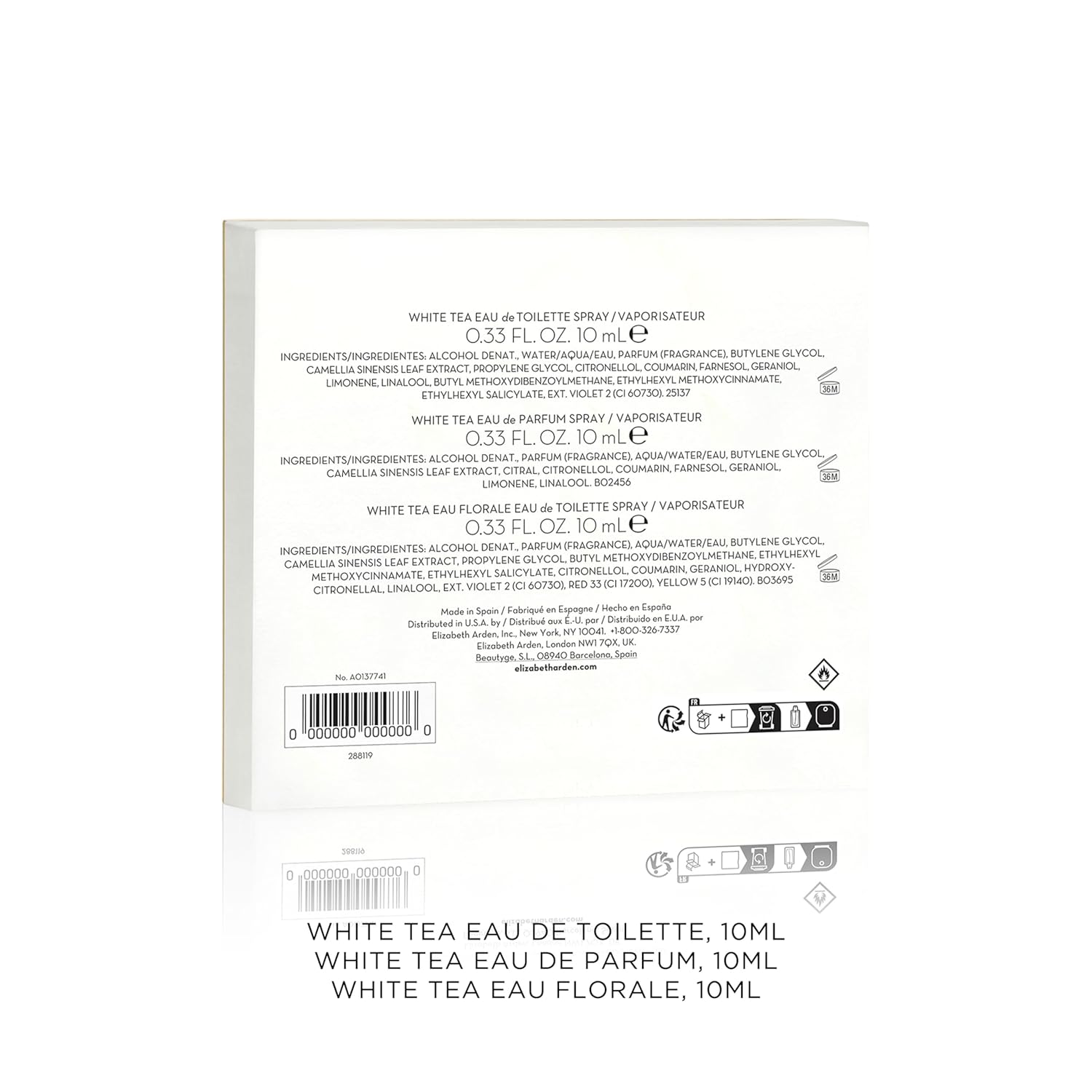 Elizabeth Arden White Tea Women's Perfume Gift Set, 3-Piece Mini Fragrance Discovery Set, Includes 0.33 fl. oz Eau de Parfum and Eau de Toilette, Travel Sized, 3 count - Image 2