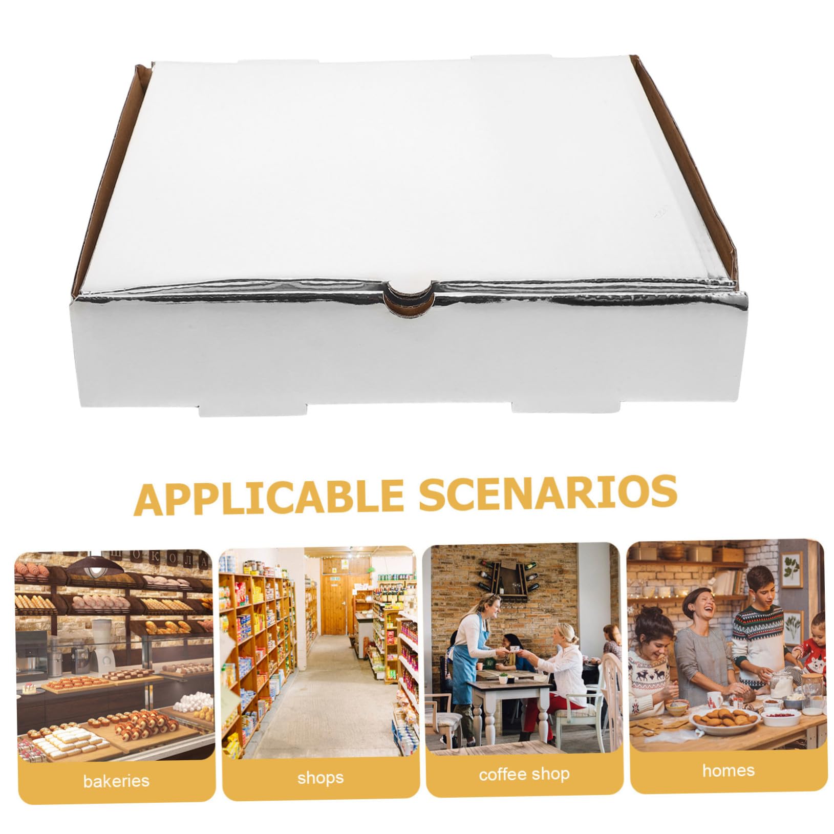 Sosoport 10 pezzi Scatole Pizza da Asporto Cartone Riciclato e Alluminio Contenitori Pizzeria Resistenti e Leggeri per Catering e Ristoranti