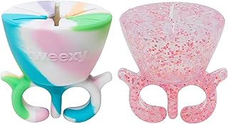 tweexy - 2 pack - Unicorn & Tiara Sparkle Wearable Nail Polish Holders