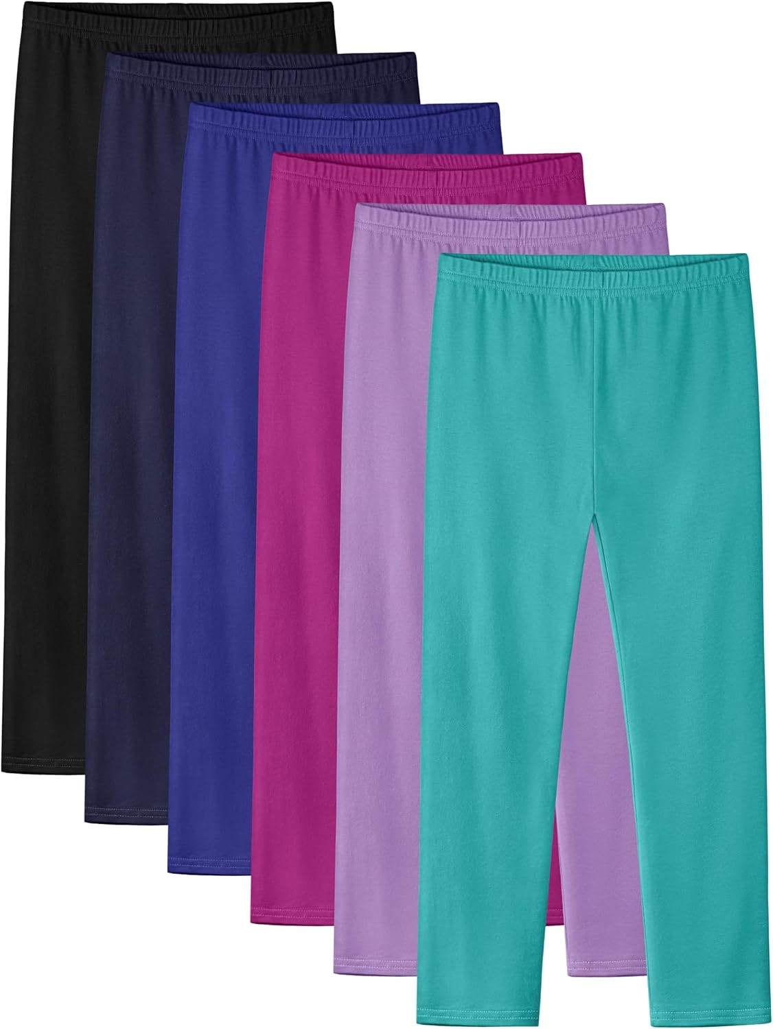 6 Pack Girls Leggings Cotton Pants for Kids Toddler...