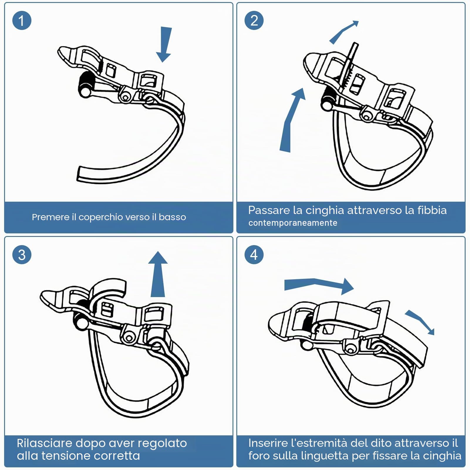 Pedali per bicicletta con clip e cinghie, pedali antiscivolo, per cyclette, bici da corsa, spinning e mountain bike