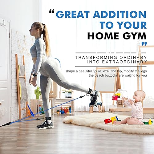 Miniatura 3 de Bandas de resistencia con asas, bandas de entrenamiento con anclaje de puerta y correas de tobillo, para entrenamiento de resistencia pesada,