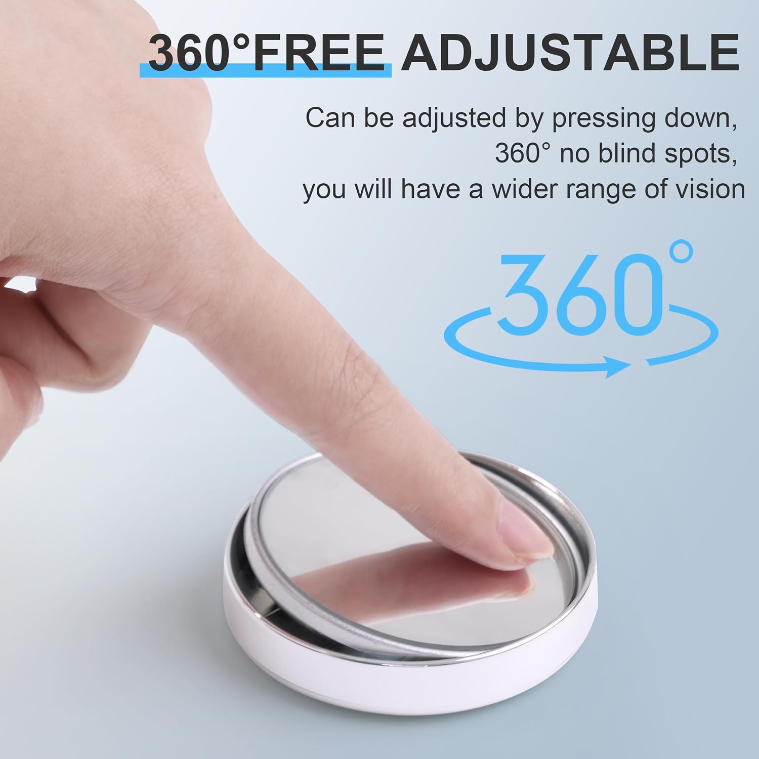 8 Pcs Blind Spot Mirrors for Car, 1.97’’ Round HD Convex Mirror, 360° Wide Angle Side View Mirror with ABS Housing for a wide range of models (black, silver)