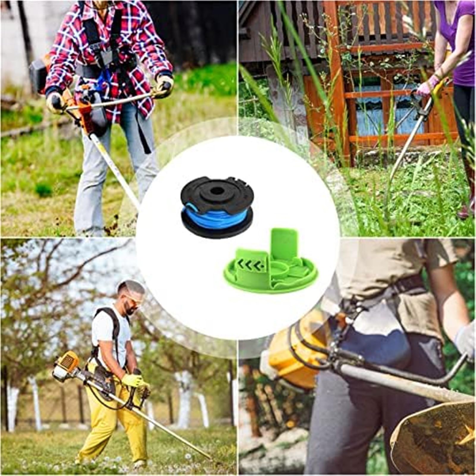 Automatyczna szpula kosiarki Szpula kosy spalinowej, dla podkaszarki dla Greenworks z pojedynczym przewodem 1,65 mm podkaszarka żyłkowa żyłka zamienna trawa 24 V(BLACK 8 2)