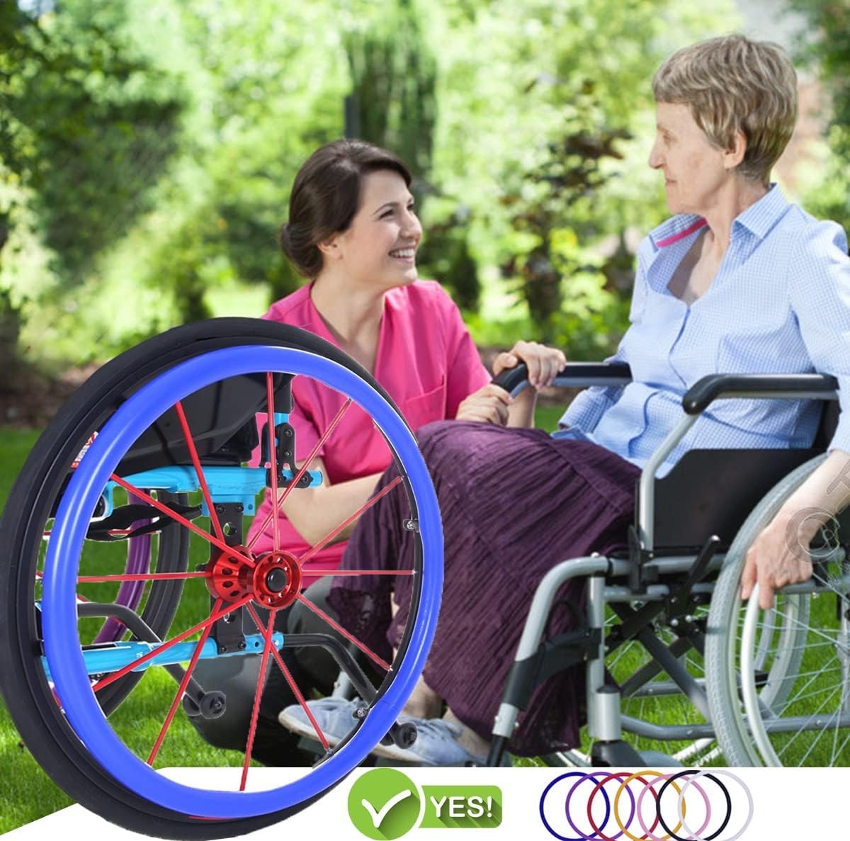LINCYS Fundas para Aros De Sillas De Ruedas,Cubierta De Silla De Ruedas Deportiva para Rueda Trasera De 24 Pulgadas,Naranja,24in