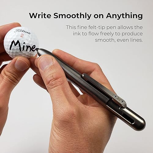 Miniatura 7 de MARKSMITH - Marcador permanente retráctil de titanio, escribe en cualquier superficie con este bolígrafo EDC con una sola mano  Bolígrafo EDC de