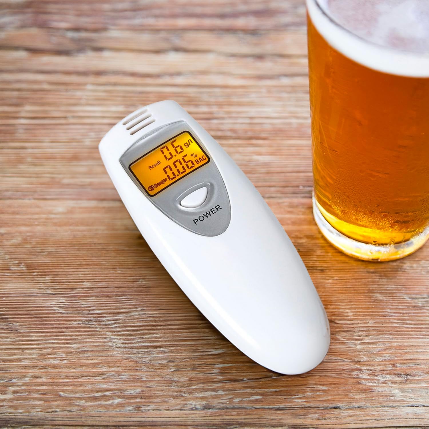 Alkomat cyfrowy szybki i powtarzalny test - wysoka dokładność 0,01% BAC, z wyświetlaczem i sygnałem akustycznym, samowystarczalnym, 95 x 36 x 18 mm