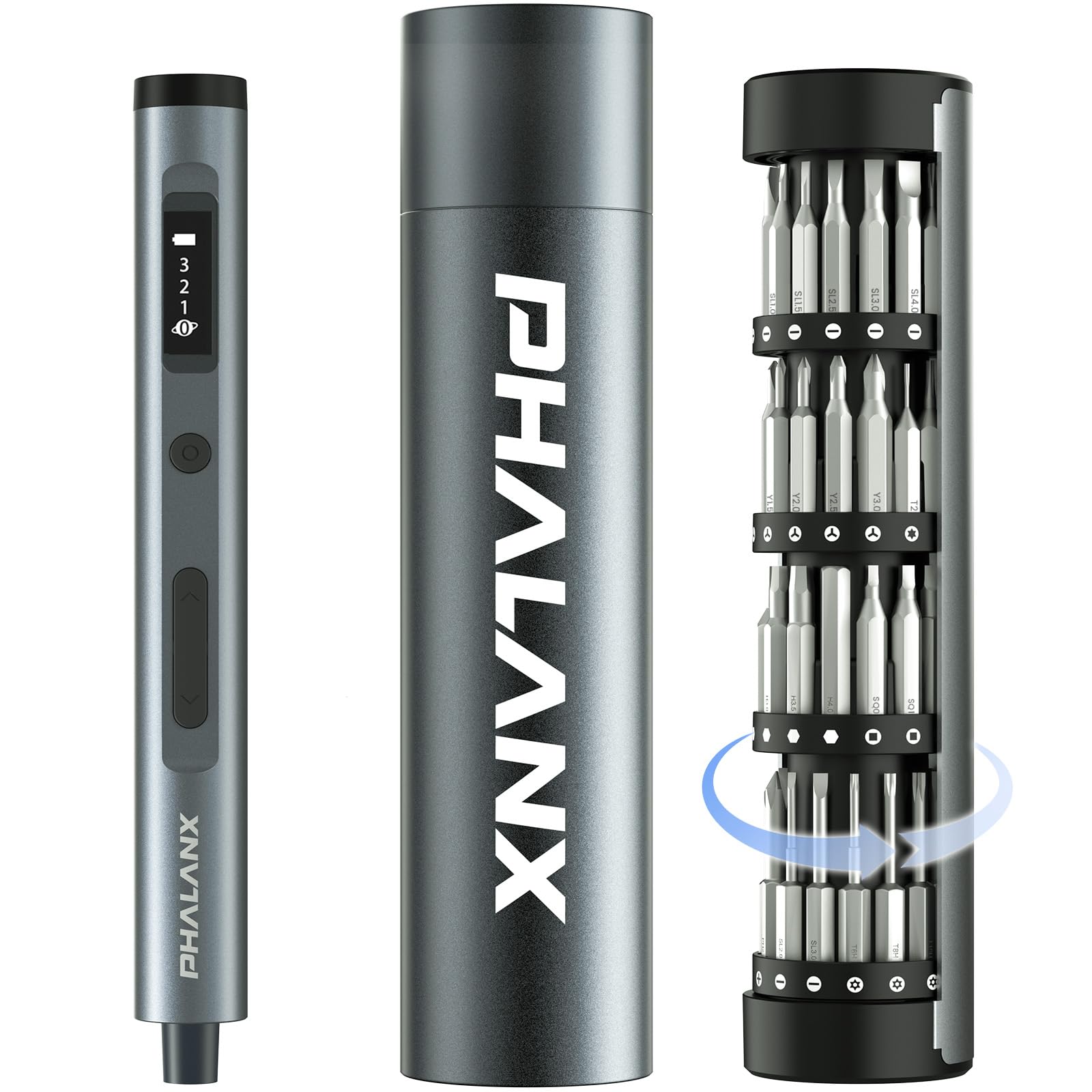 60-in-1 Electric Screwdriver Mini 3 7V Cordless Precision Screwdriver Set with Magnetic Rotatable Rack 60 Bits 5 32