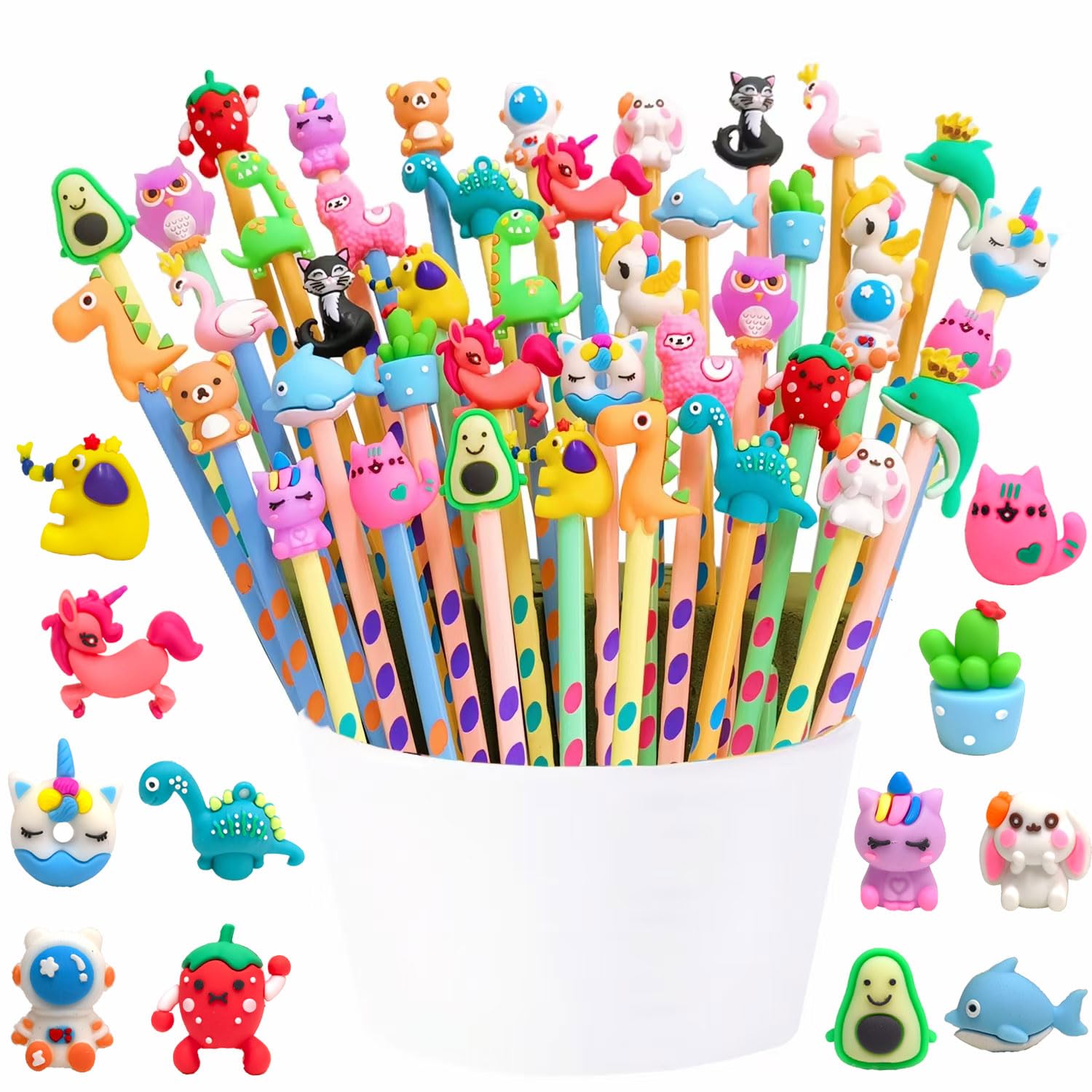 Lrikas 42 pcs Lápices de Madera Lápices Regalos Infantiles, Lápiz Triangulares Ergonómico Lápices Regalos Cumpleaños para fiestas de cumpleaños de niños