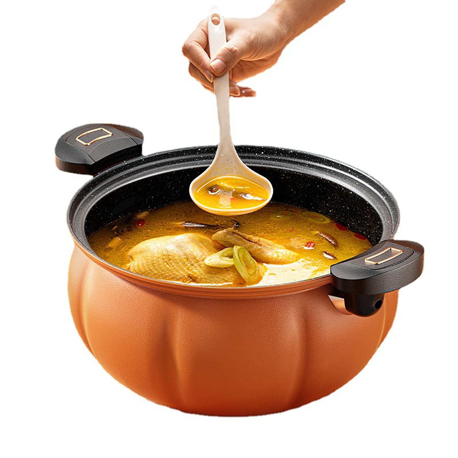 Cazuela de barro para cocinar, plato hondo de cerámica con tapa, utensilio de cocina con asas para cenas y fiestas