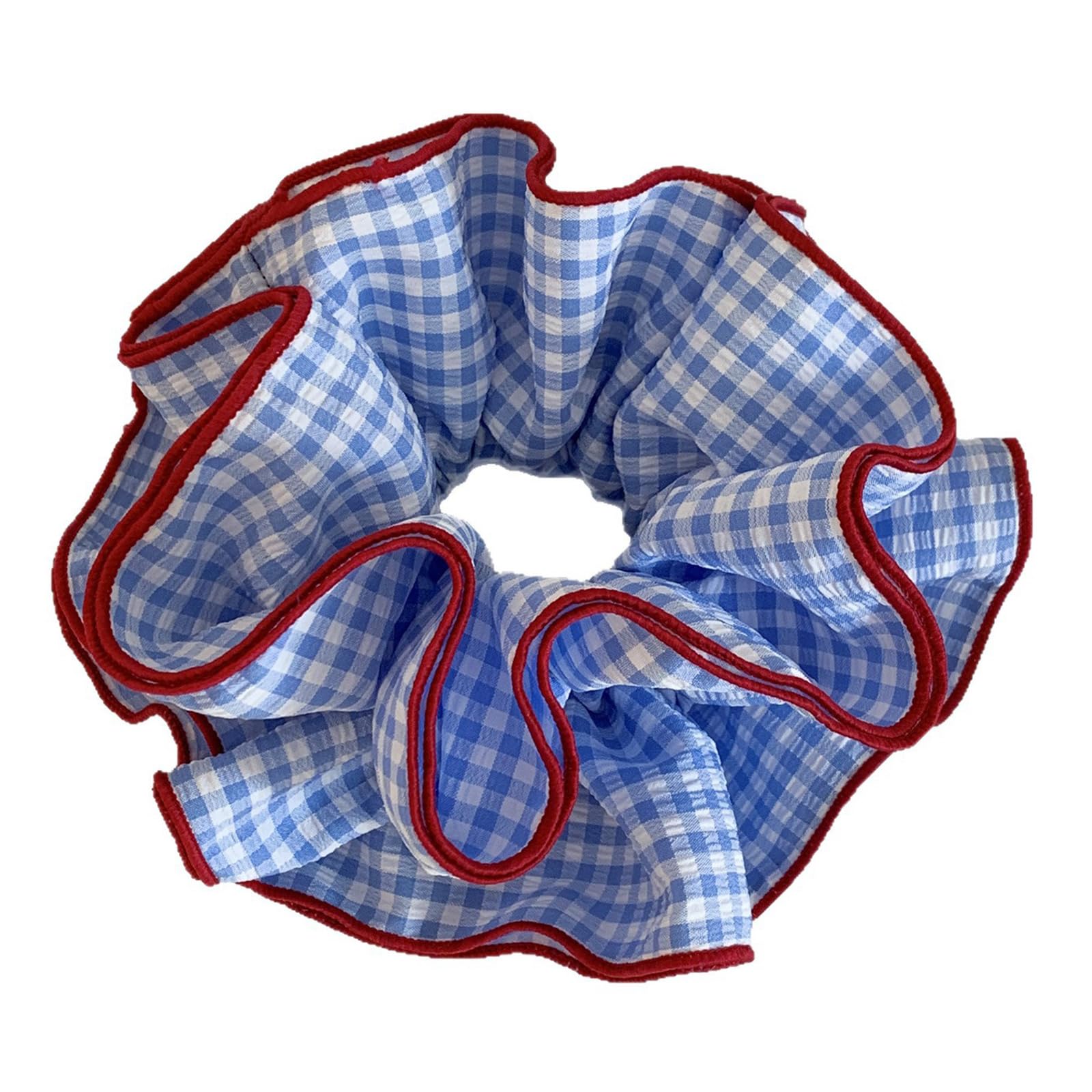 MICFENY Elastic Checkered Scrunchie Gentle Hairband Fabric Hair Tie Elegant Hair Circles For Ponytails Updos Wrist Accessories