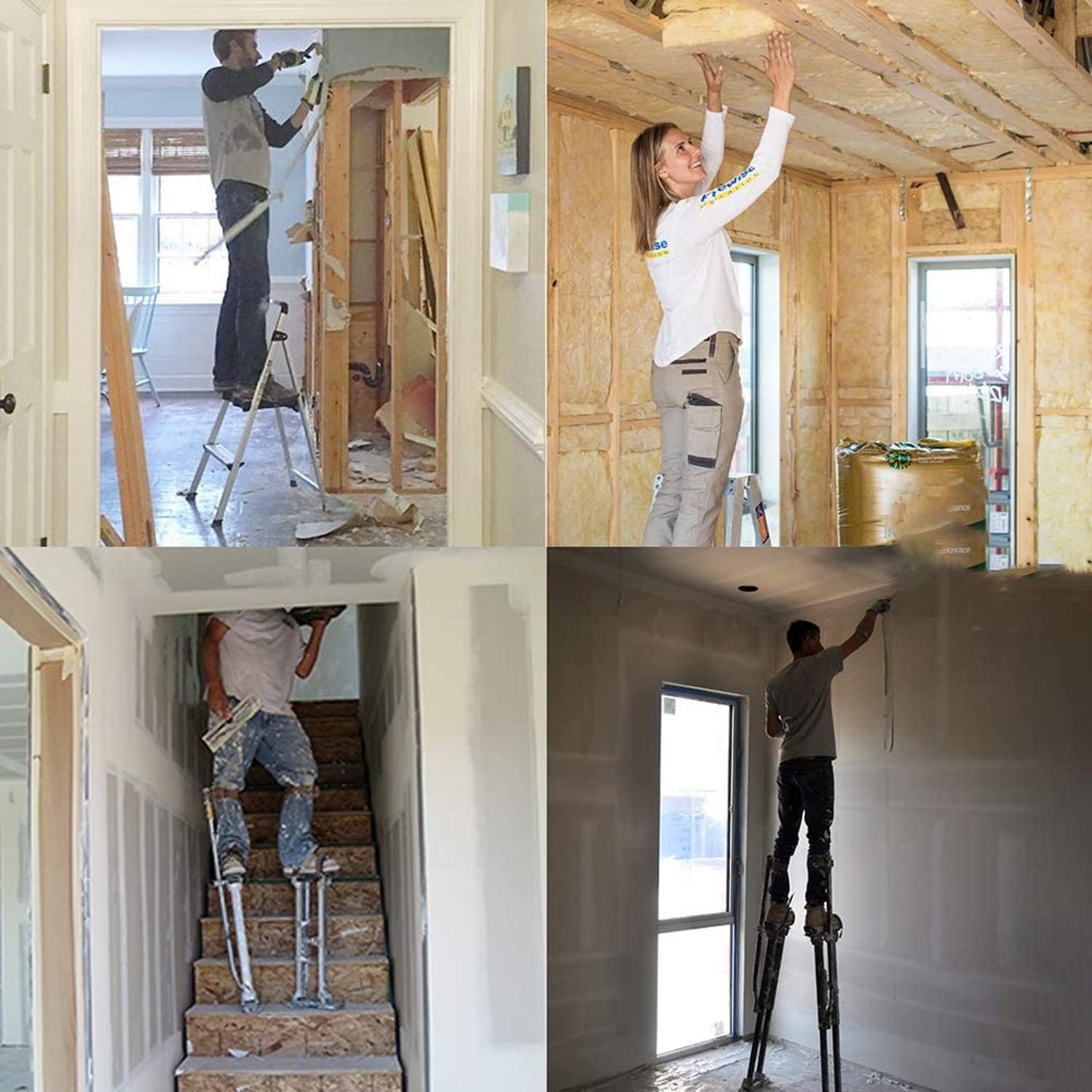 Échasses décoratives réglables, échasses pour cloisons sèches, travail salé, 15"r cloisons sèches, travail salé, 15"-64", plâtre de peinture pour constructeur, 48 à 64 pouces, 15 à 23 pouces
