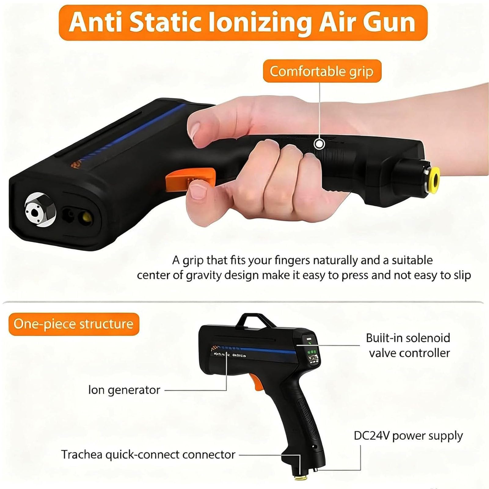Jonizujący Pistolet Powietrzny, Ręczny Pistolet Antystatyczny Z Lampką Wykrywającą Kurz, Odpowiedni Do Usuwania Ładunków Statycznych W Przemyśle, Konserwacji Elektroniki