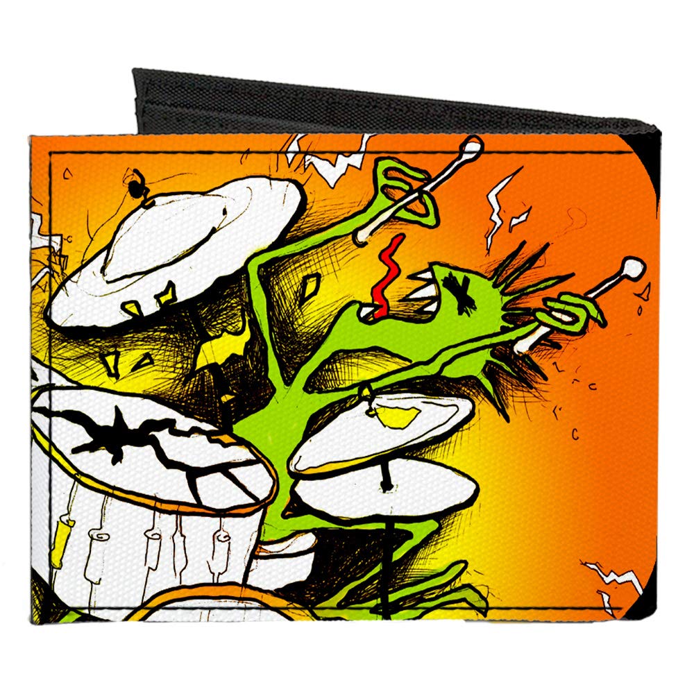 Buckle-Down Men's Standard Canvas Bifold Wallet Psycho Drummer, 4.0