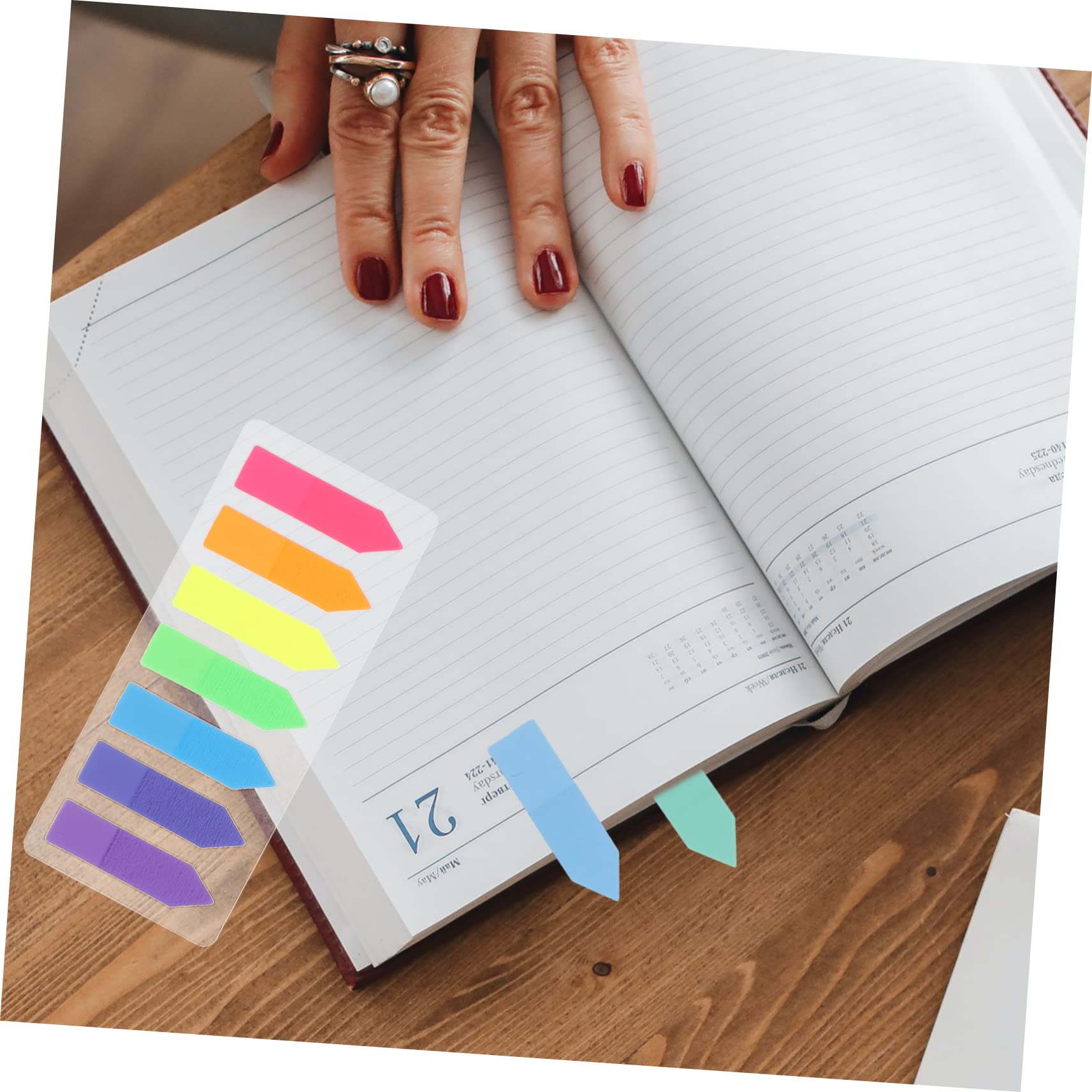 HOMSFOU 5 Sätze Buntes von Haftstreifen Pet Transparente Index Tabs Selbstklebende Notizen für Bücher und Farben Wasserfest für Organisation und Planung