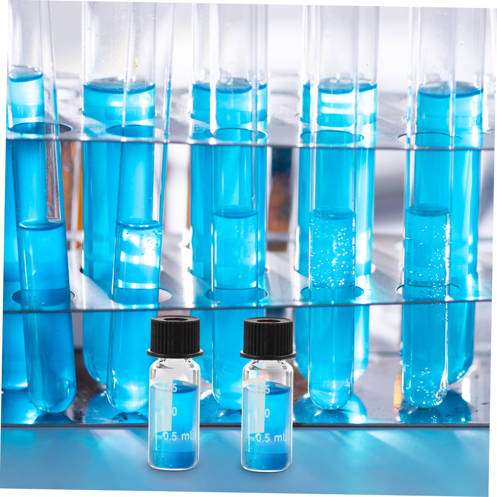 PRETYZOOM Material Sintético de Vidrio 100 Botellas de 2 Ml Boca Roscada 8-425 Buen Sellado para Laboratorio y Farmacia para Muestras Líquidas