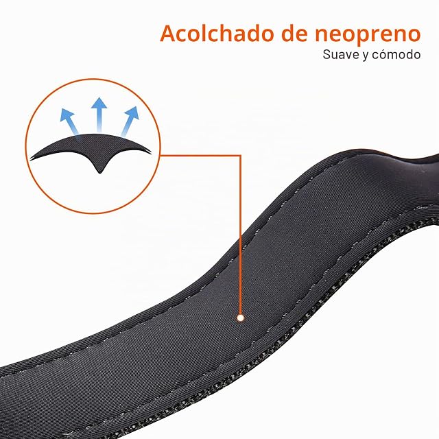 Foto 3 de 7 de HEELE Collar Perro, Collar Nylon Reflectante Neopreno Forrado Ajustable para Perro Grande, Naranja, L