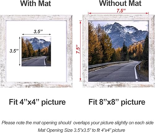 Vista 10 de Yaetm Portarretratos de 12 x 12 pulgadas con paspartú para fotos de 8 x 8 pulgadas, juego de 9 marcos cuadrados de 12 x 12 pulgadas, marco blanco