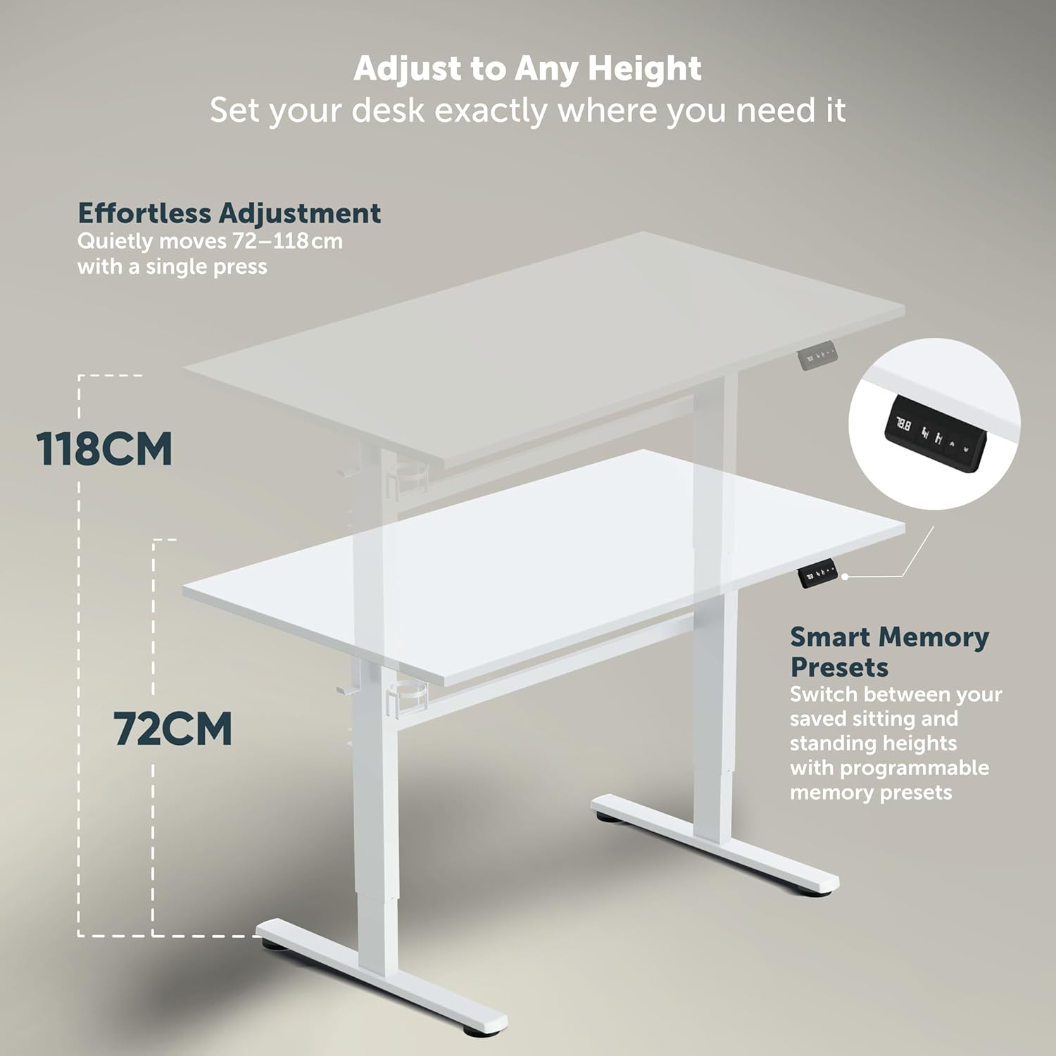 Jin Office Octave Neo Electric Height Adjustable Table| Standing Desk with 80 Kg Wt. Cap, 2 Year Warranty| Sit Stand Ergonomic Table with Memory Preset,Cup Holder| Stability Crossbar|White 1100*600mm 20 71NBO54slfL. SL1500