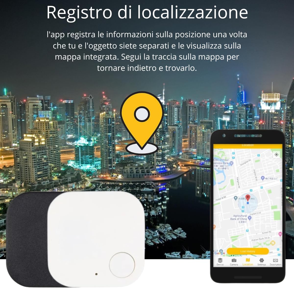 GPS Tag Bluetooth Localizzatore Portachiavi compatibile con Apple Tag iOS Android Samsung Tracker