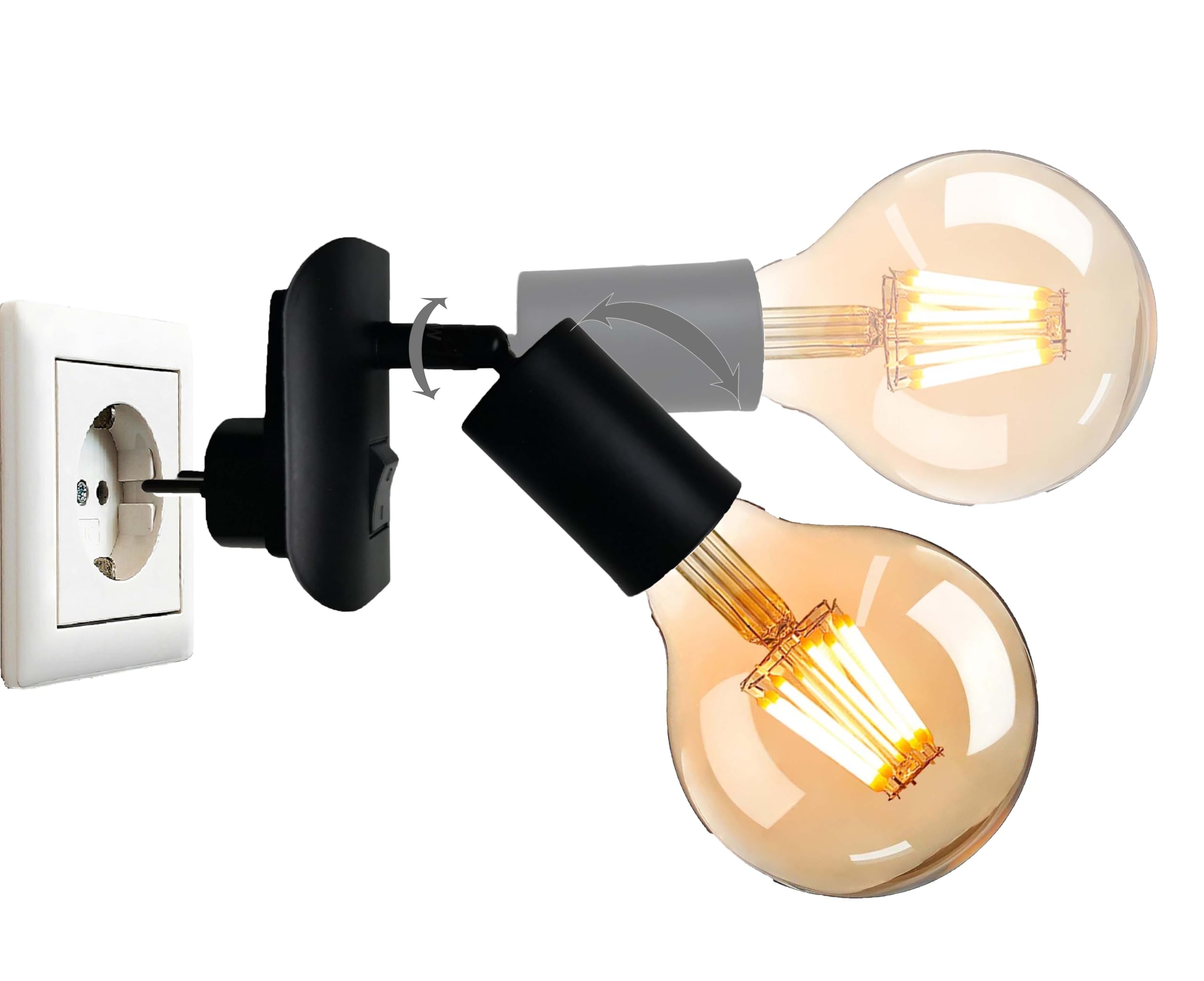 Trango 2er Pack LED Steckerleuchten - Flexible Wand Produktbild-Vorschau 3