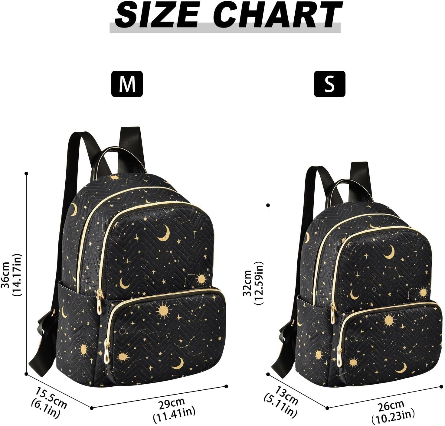 ALAZA Moon Sun Starry Night Women’s Backpack Purse Causal Daypack Work Travel College Business Trip Bag Shoulder Bag