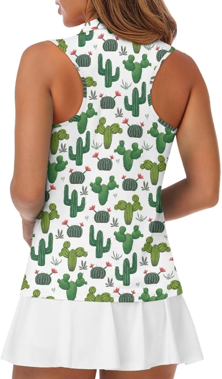 Suobstales Sleeveless Golf Polo Shirts for Women Quick Dry Collared Polo Shirts Athletic Tank Tops Lightweight Tennis Shirts