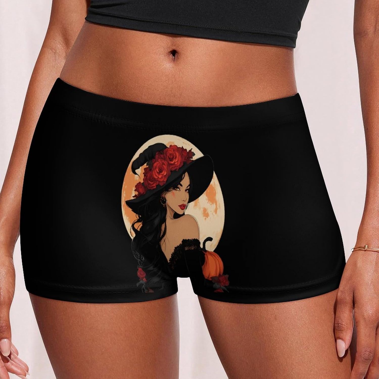 Beautiful Halloween Witch1 Funny Women's Boxer Briefs Breathable Underpants Trunks Stretch Underwear