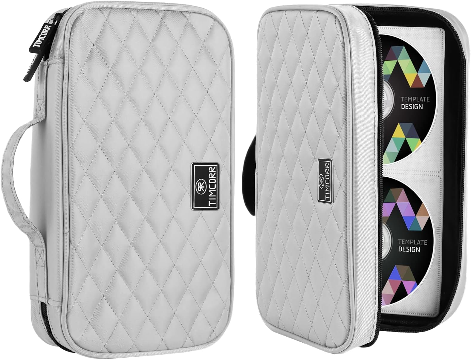 CD Case DVD Holder Storage: 96 Capacity DVD Cases Organizer Portable Wallet Storage - CD Plastic Protective Carrying Binder for Home Travel (Grey)