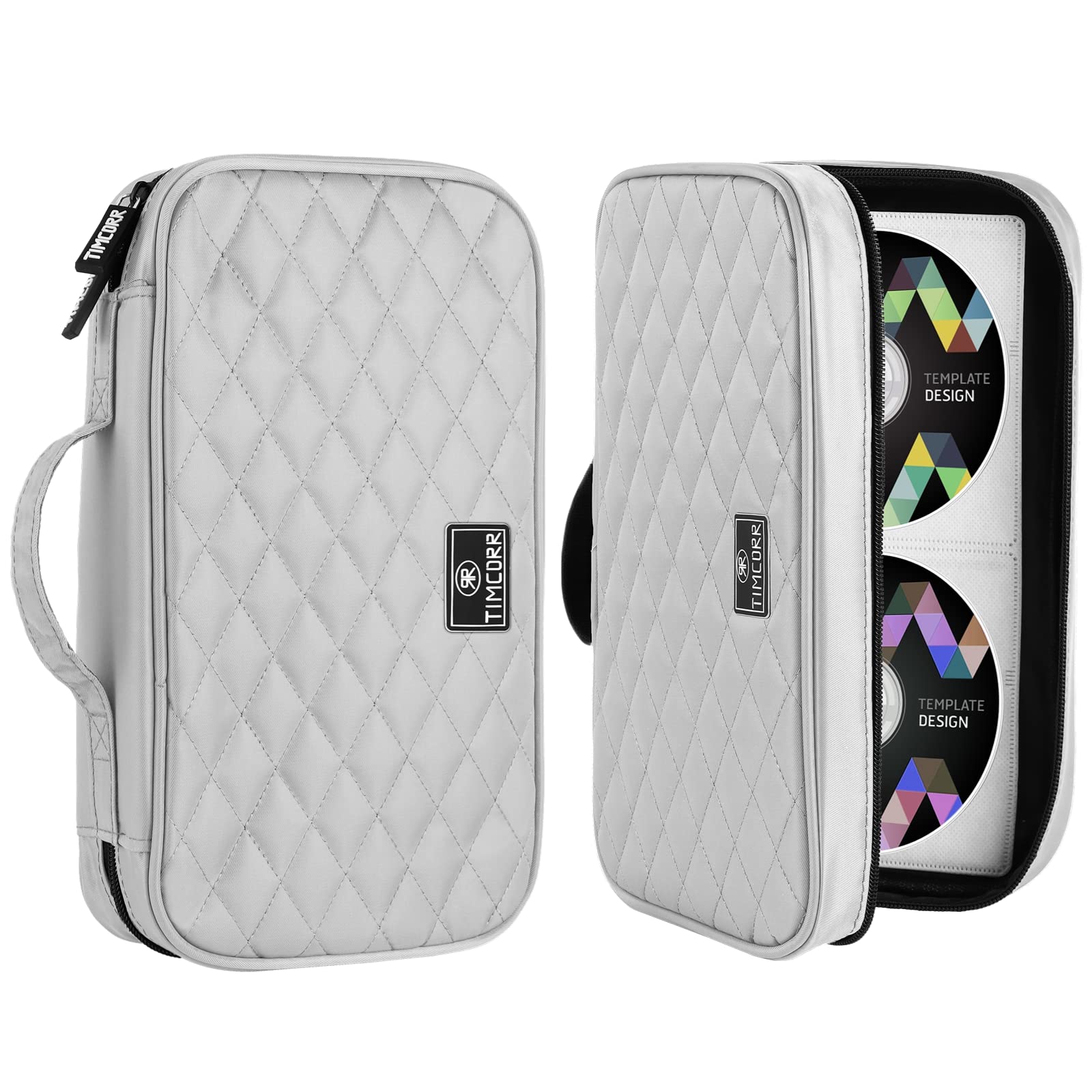 CD Case DVD Holder Storage: 96 Capacity DVD Cases Organizer Portable Wallet Storage - CD Plastic Protective Carrying Binder for Home Travel (Grey)