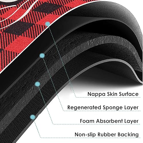 Miniatura 4 de Tapete de baño de Navidad para baño, a cuadros rojos, de secado rápido y súper absorbente, tapete de baño con parte trasera de goma antideslizante,