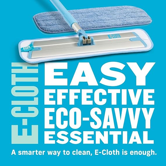 E-Cloth Deep Clean Floor Mop with Extra Replacement Head | Reusable Microfibre Flat Mop for Hardwood, Laminate, Tile, Vinyl and Stone Floors