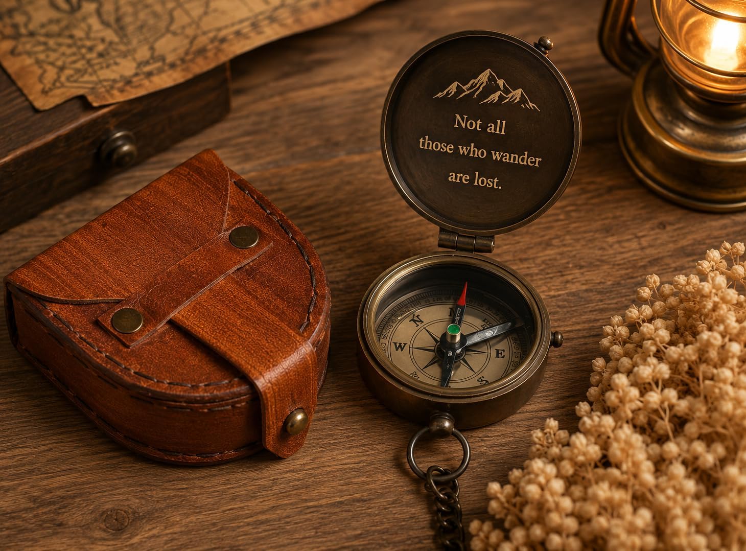 Solid Brass Customized Compass, Personalized Compass, Engraved Compass, Custom Compass, Functional Compass