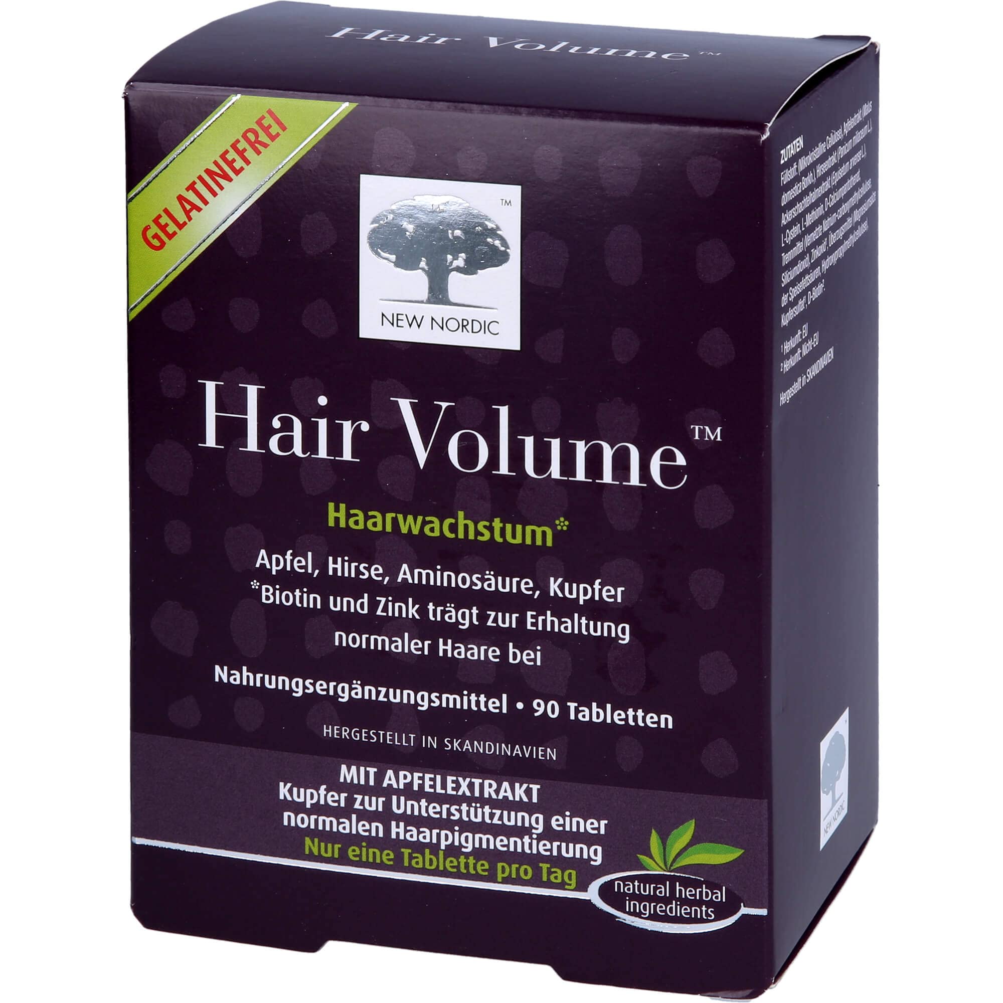 NEW NORDIC Hair Volume Haarwachstum Tabletten, 90 Sztuka Tablety