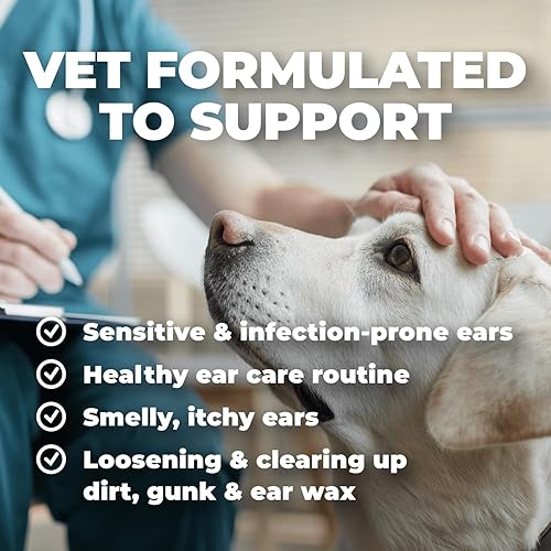 Miniatura 9 de Mighty Petz Solución limpiadora de oídos para perros  8 onzas de lavado de oídos para mascotas para apoyar las orejas propensas a infecciones y