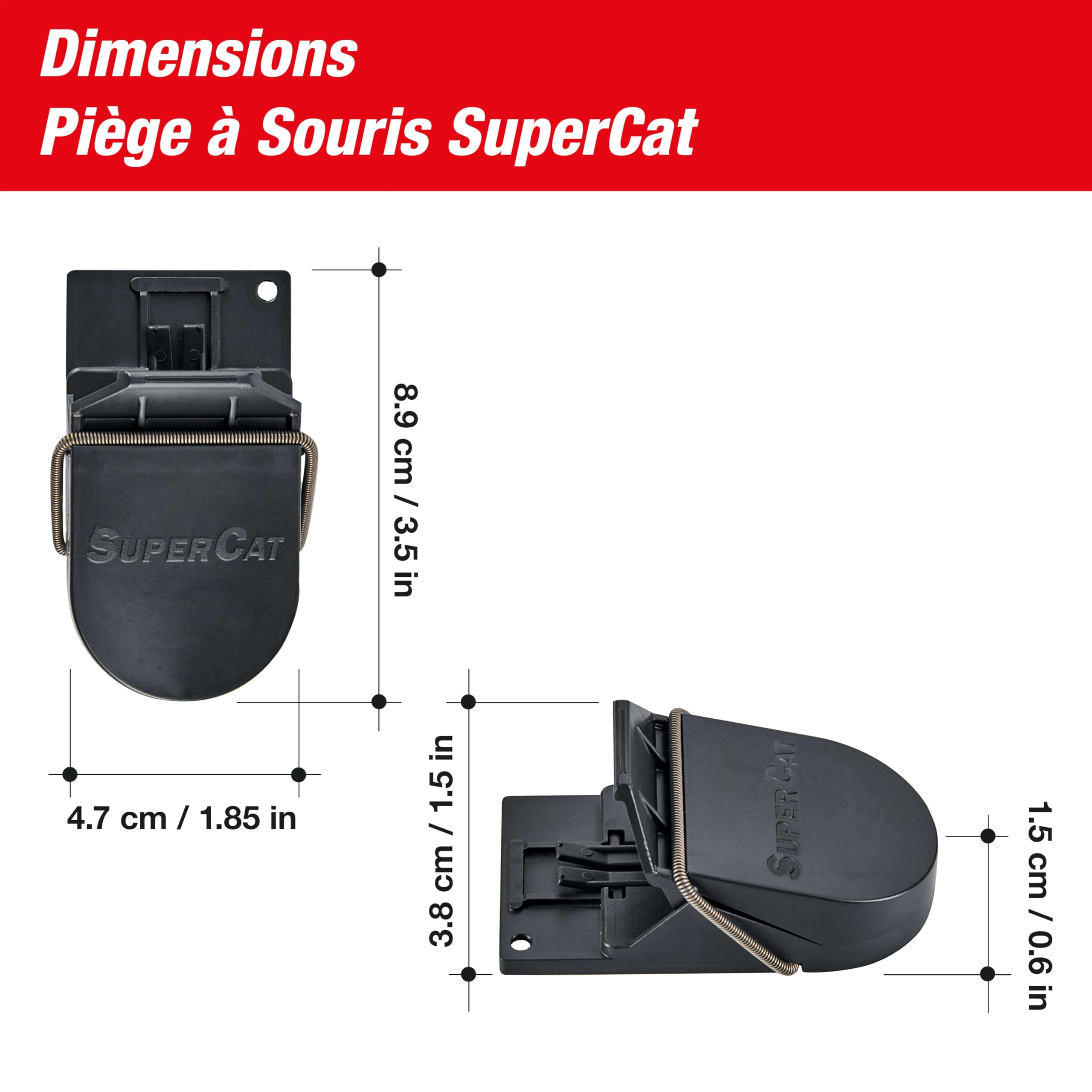 SWISSINNO Pułapka na myszy SuperCat - Skuteczna pułapka wielokrotnego użytku z przynętą masło orzechowe - Szybki chwyt - Wewnątrz i na zewnątrz - 4 sztuki