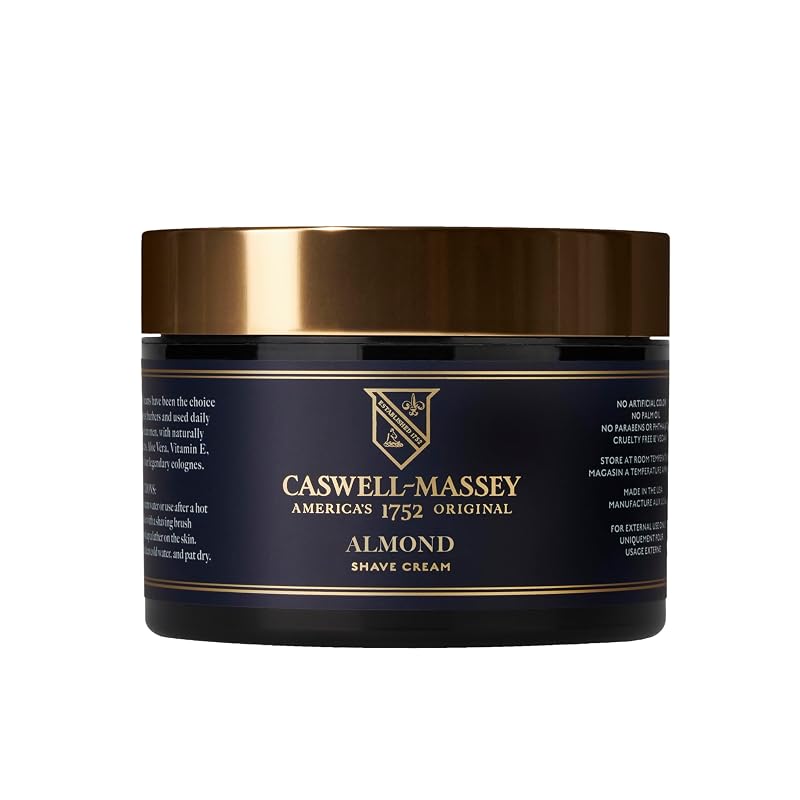 Creme de Barbear Caswell-Massey Heritage Almond com fragrância de amêndoas, fórmula sem espuma, 240 mL