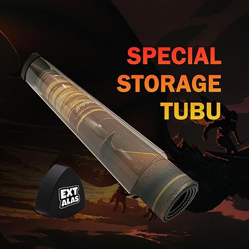 Vista 76 de MTG Playmat TCG Playmat - Incluye tubo de almacenamiento y 7 dados de experiencia de primera calidad y bloqueo de bordes, impermeable y 1-bonita