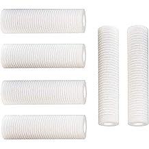 CFS   6 Pack Grooved Sediment Melt Blown Water Filter Cartridges Compatible with Aqua-Pure AP110, WHCF-GD05, Watts FPMBG-5-975 Model   Whole House Replacement Filter Cartridge   5-Micron   10" x 2.5"