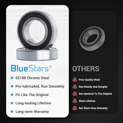 Miniatura 2 de Rodamientos de sello de goma doble 6006-2RS 6006-2RS de 1.181 x 2.165 x 0.512 in, miniatura de una hilera prelubricada, rodamiento de bolas de