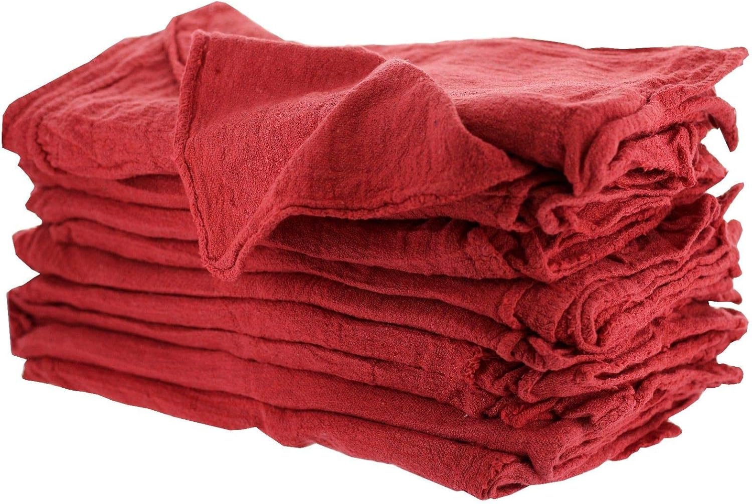 1000 Pieces A Grade Red Shop Towels by MIMAATEX-14 x 14 Inches- New 100% Cotton-Box of 1000 Pieces