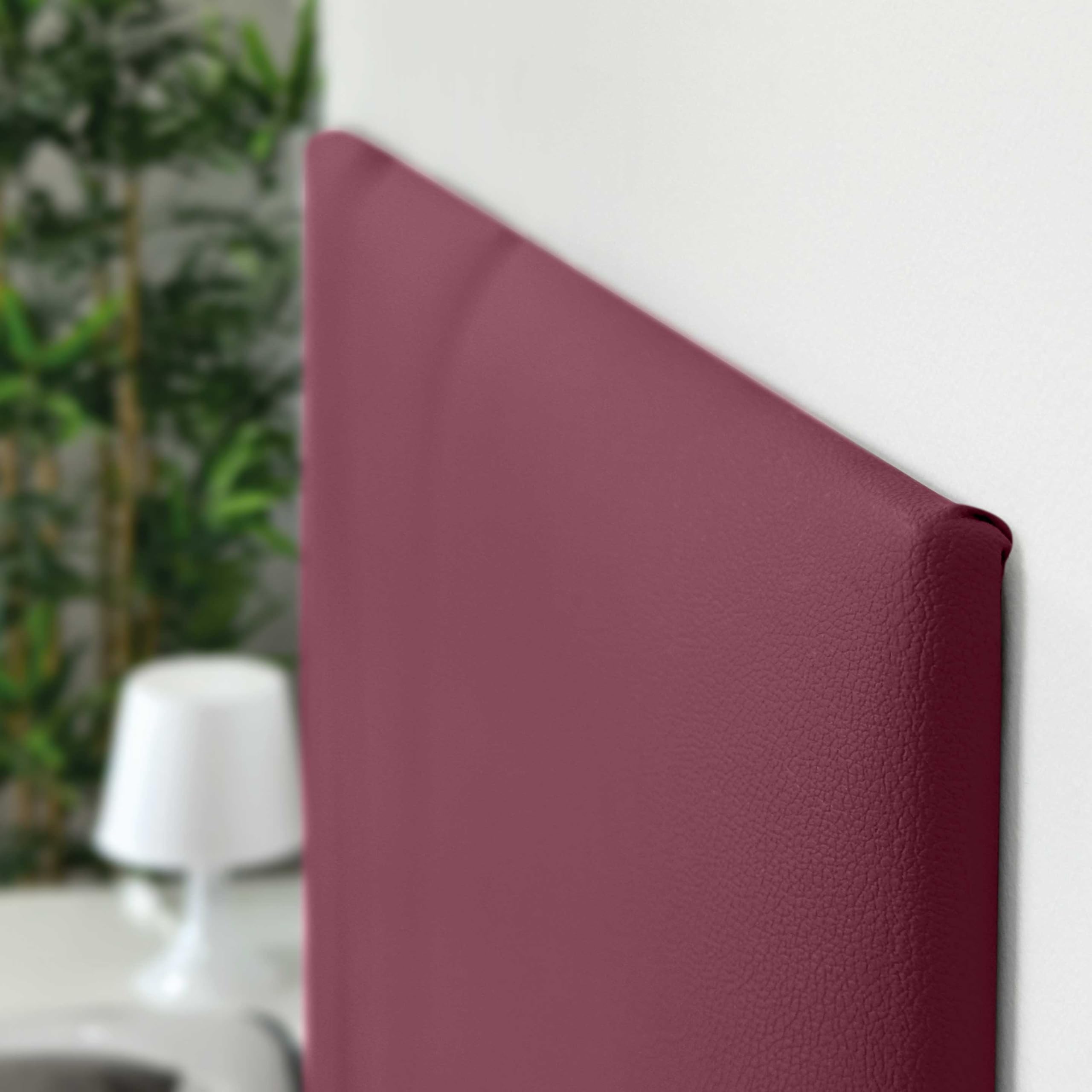 DHOME Testiera Imbottita in Similpelle Premium Antimacchia Design Modulare Verticale Autoadesiva Testata Letto Camera da Letto Imbottita (Vino Rosso, 160cm, Altezza 80cm, x4)
