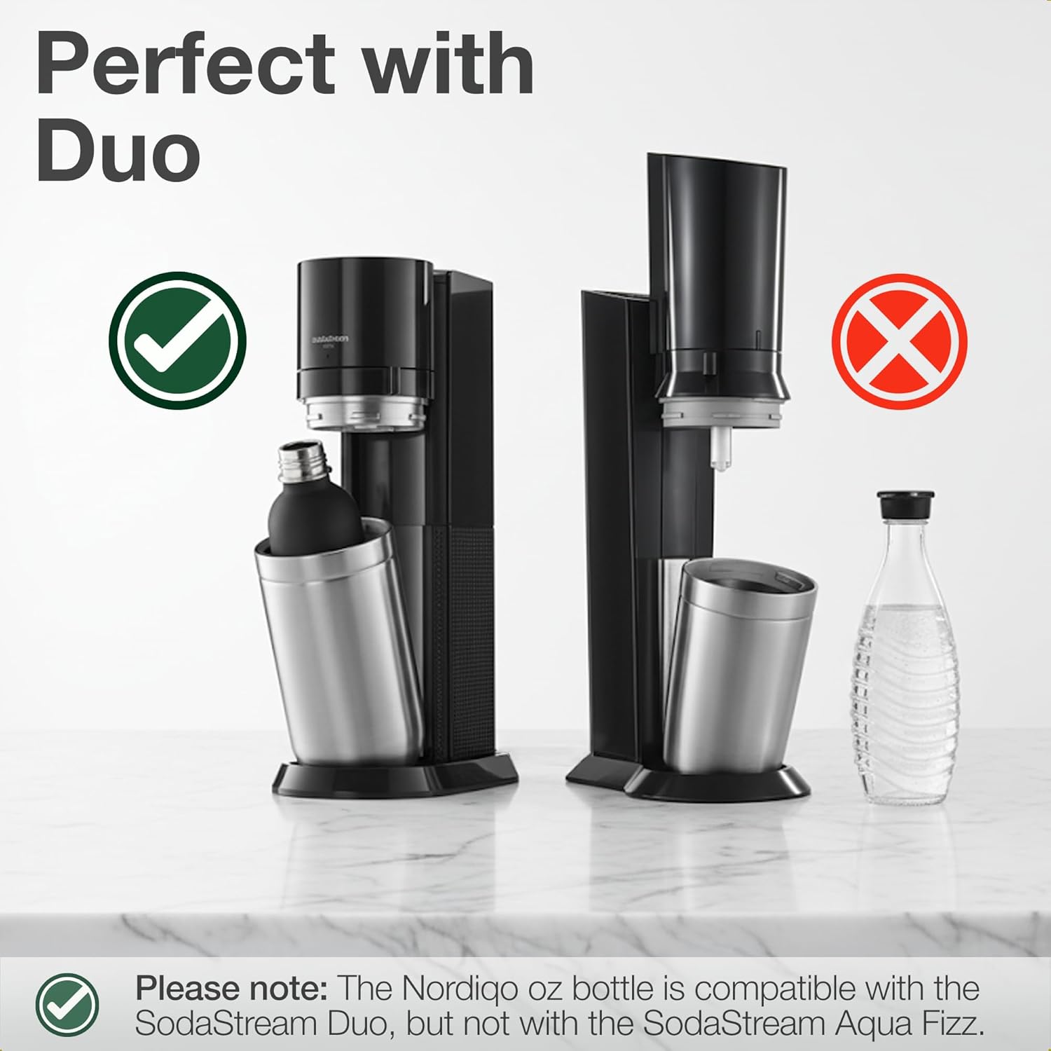 Stainless Steel Carbonating Bottle 33 oz | Compatible with Aarke Carbonator 3, SodaStream Duo & Plastic Bottles | Not for models Aqua Fizz & Jet | No Expiry | Plastic-Free - Image 8