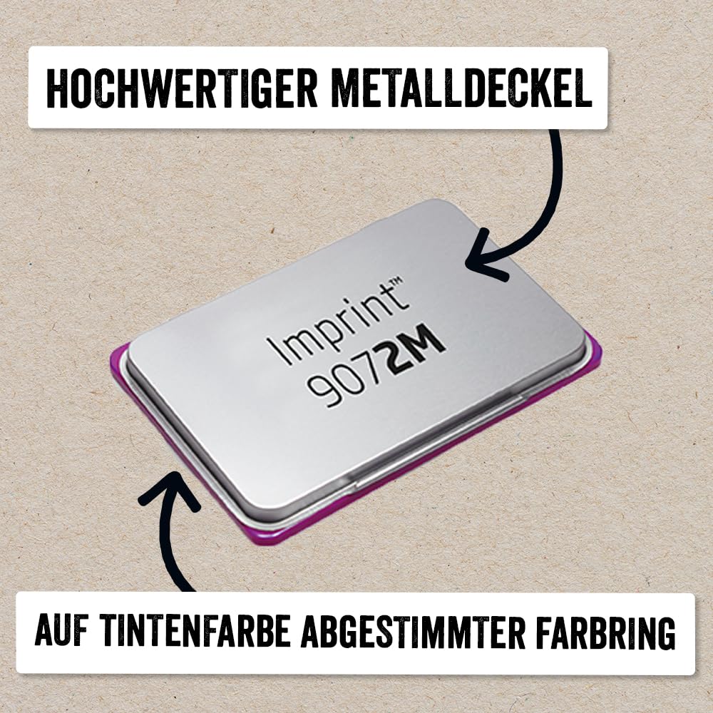 Trodat Imprint 9072M Metal Stamp Pad – 11 X 7 Cm, Purple Ink, Refillable & Long-Lasting For Office Stamps - View #12
