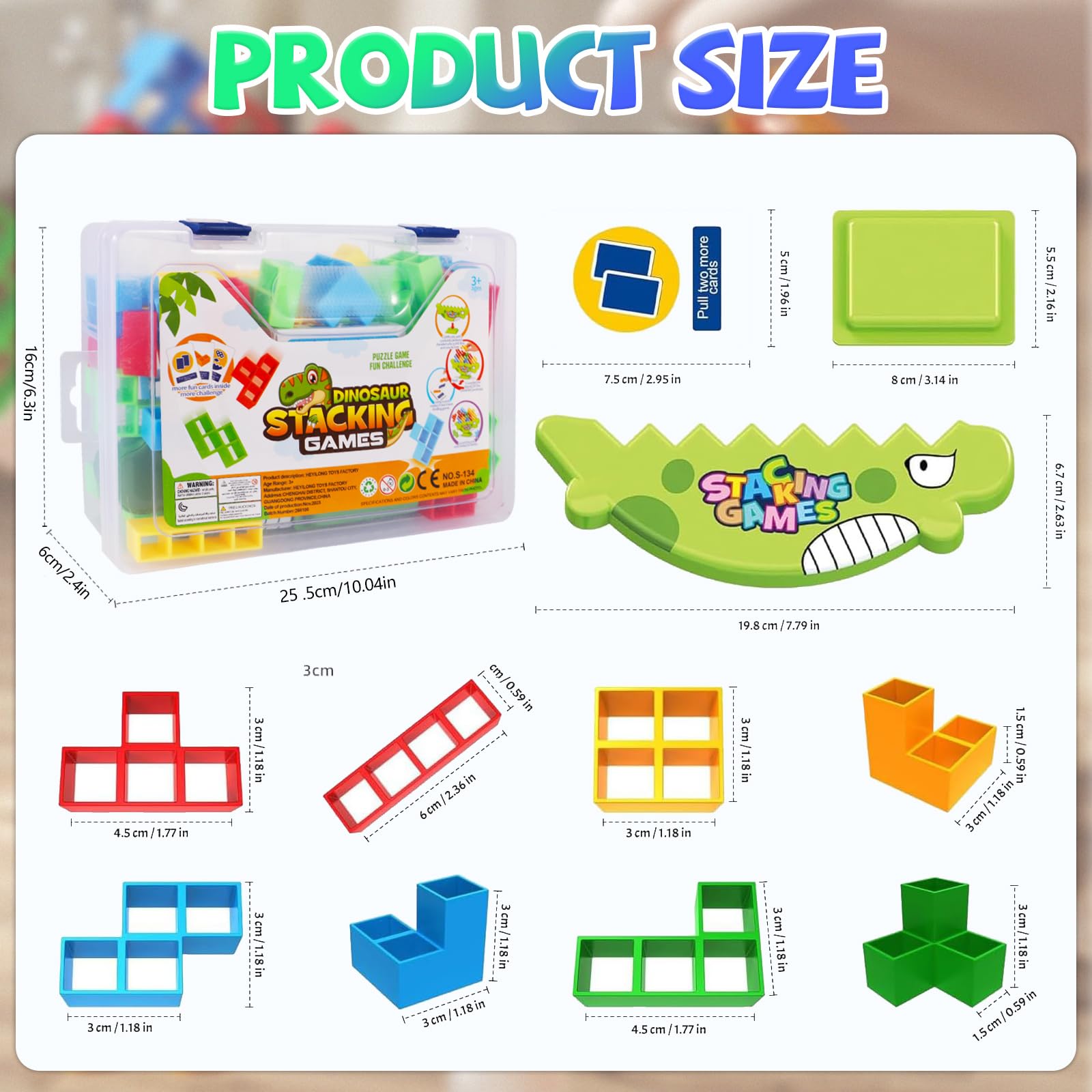 Grillix Tetris Tower Spiel – 48 Teile, Stapelspiel Für Kinder & Erwachsene, Aus ABS, Fördert Logisches Denken & Kreativität – Perfektes Geschenk